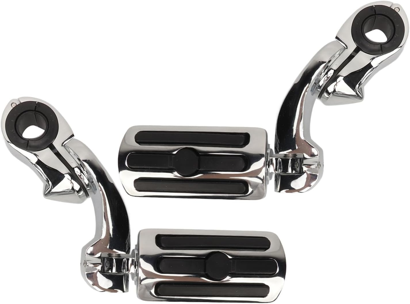 Universal Mount Foot Pegs Motorcycle Highway Foot Pegs 360-Degree Adjustable for Comfortable Riding Relieve Leg Stress on Long Rides Easy Installation with 1.25In Crash Bar for (Short)