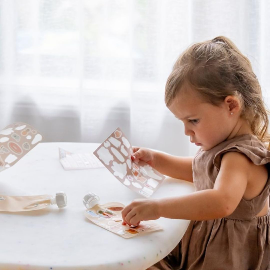 Cherub Baby Refillable Baby Food Pouches 150Ml, Non-Spill, Bpa-Free Leak Proof Yoghurt Smoothie Puree Snack Storage for Toddlers, Freezer Safe Dishwasher Safe, 5 Pack Retro Rainbow with Stickers