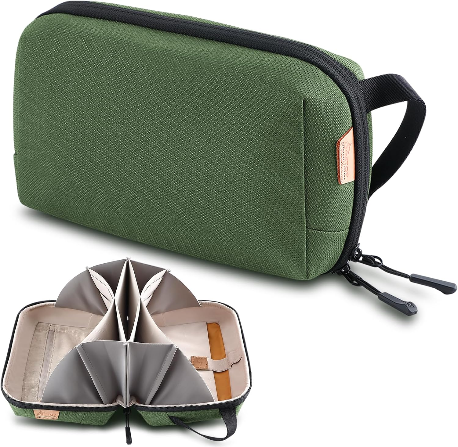 SIMTOP Cable Organiser Bag Small, Waterproof Cable Organiser Travel Electronic Bag Organiser on the Go for USB Charging Cable Mouse Charger Mobile Phone Accessories Power Bank Storage Cable Bag image number 4