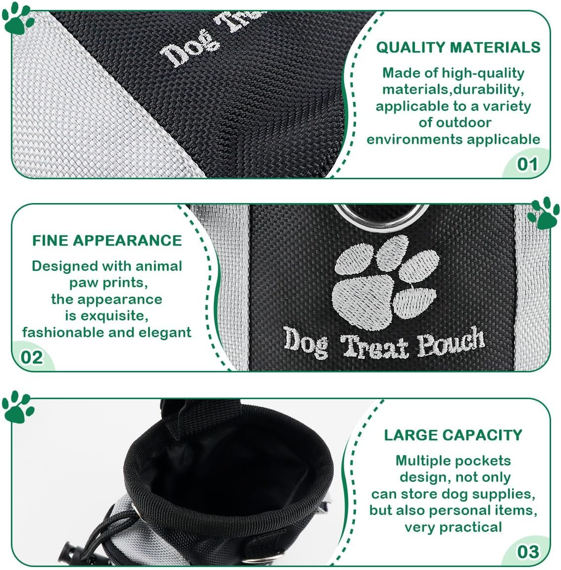 FERCAISH Treat Bag for Dogs, Food Bag for Dogs, Dog Training Oxford Bag, Hands-Free Dog Training Bag, Clicker Dog Treat Bag with Built-In Waste Bag Dispenser image number 1