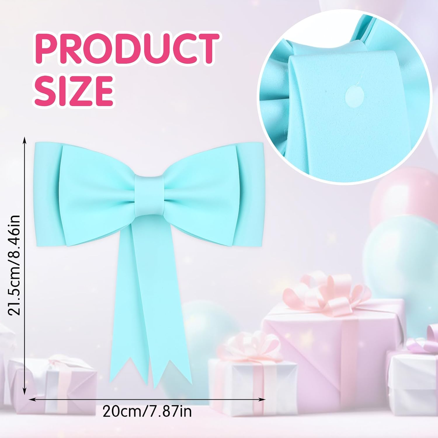 Bow Cake Topper, Oversized Blue Bow Birthday Cake Toppers Bow Cake Decoration Princess Cake Topper Wedding Cake Toppers Cake Decorating Kit for Girl Birthday Wedding Party Cake Decorations Supplies image number 5