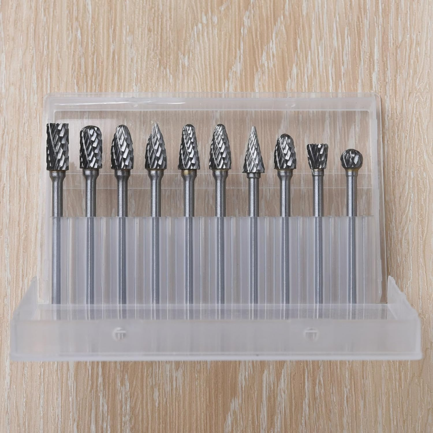 Tungsten Rotary Burr Set, 10PCS Carbide Carving Burr Bits with 1/8&rdquo; Shank Rotary Tool Accessories for Woodworking, Engraving, Drilling, Steel Metal Working image number 3