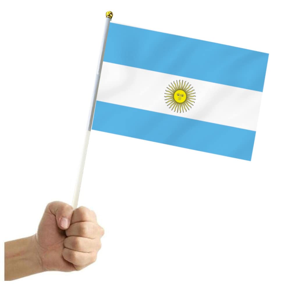 10 PCS Handheld Argentina Flag,8.5&times;5.5 Inch Hand Held Mini Argentine Flags Banner for Indoor Outdoor Parade Waving the Tlag and Shouting image number 1