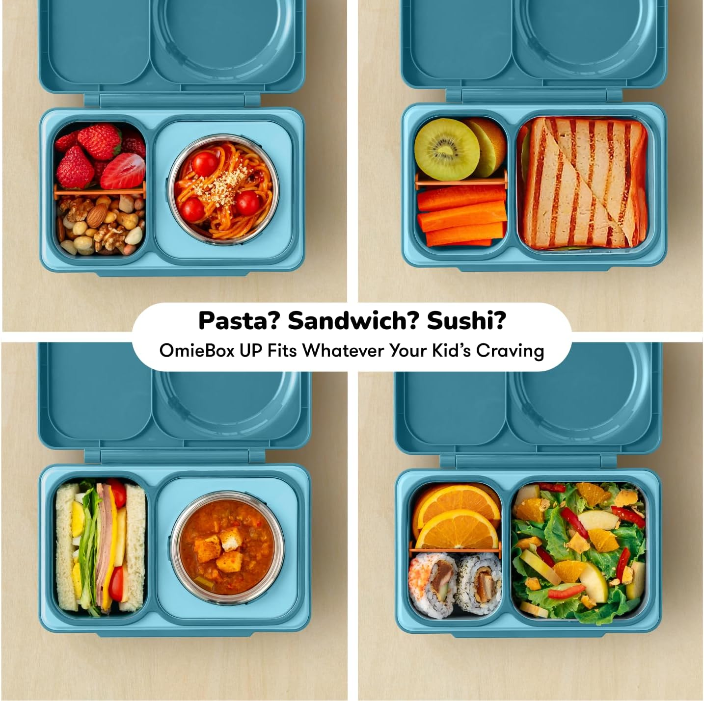 Omie Omiebox up Hot & Cold Bento Box - Teal Green image number 2