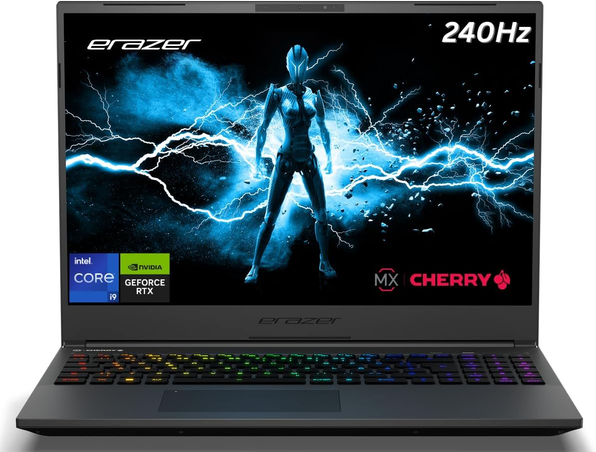 ERAZER Major X20 Gaming Laptop - Intel Core I9, 32GB RAM, 2TB SSD, NVIDIA Geforce RTX 4070, 16", 2560X1600 QHD+ Display (240Hz) - RGB Mechanical Backlit Keyboard (Intel Core I9 / 32GB RAM / 2TB) image number 4