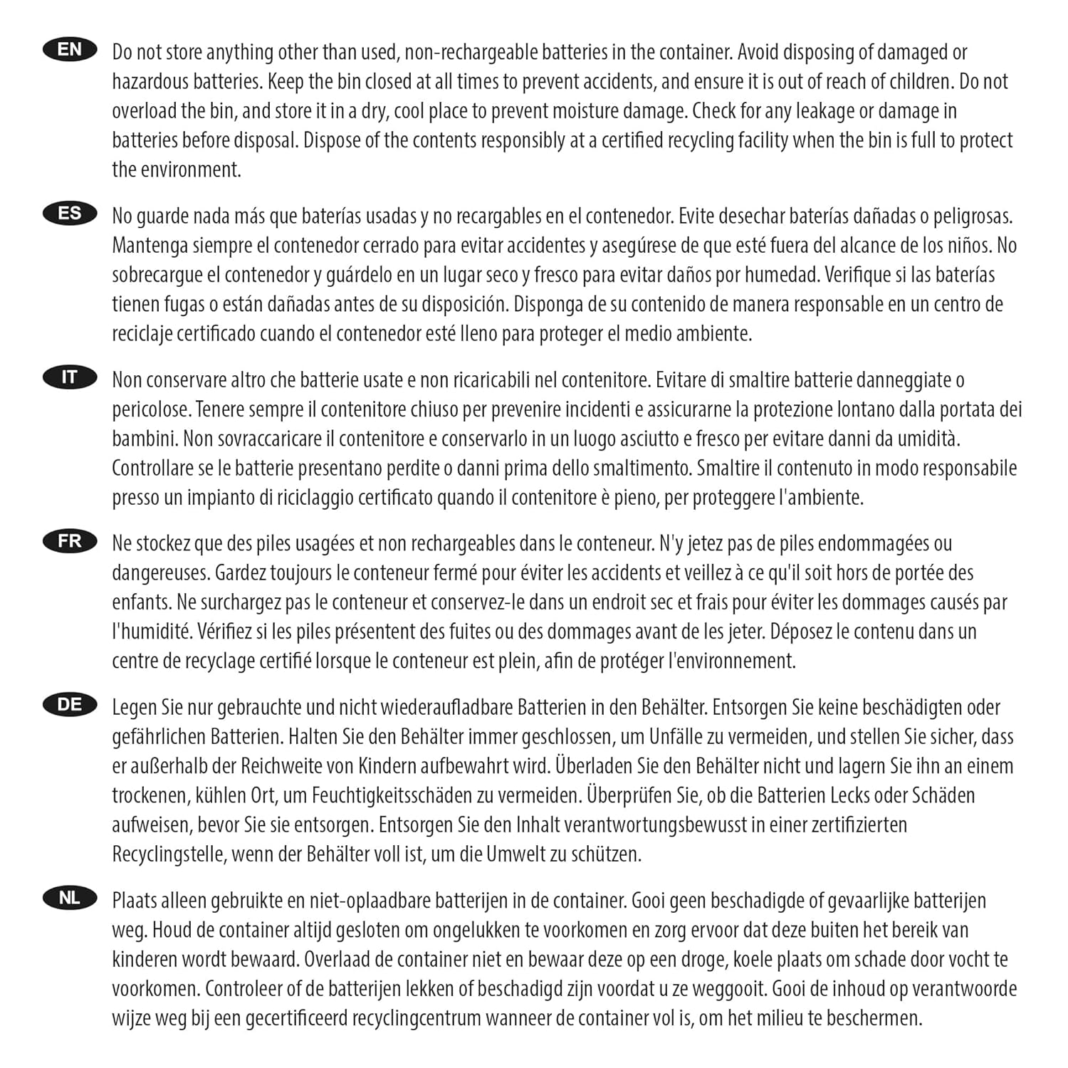 CKB LTD Battery Waste Recycling Bin Small Storage Container Tin for Used Batteries Novelty Design to Recycle and Help the Environment Ideal for Home Use, Office Desks or Shop Counters 19 X 12Cm