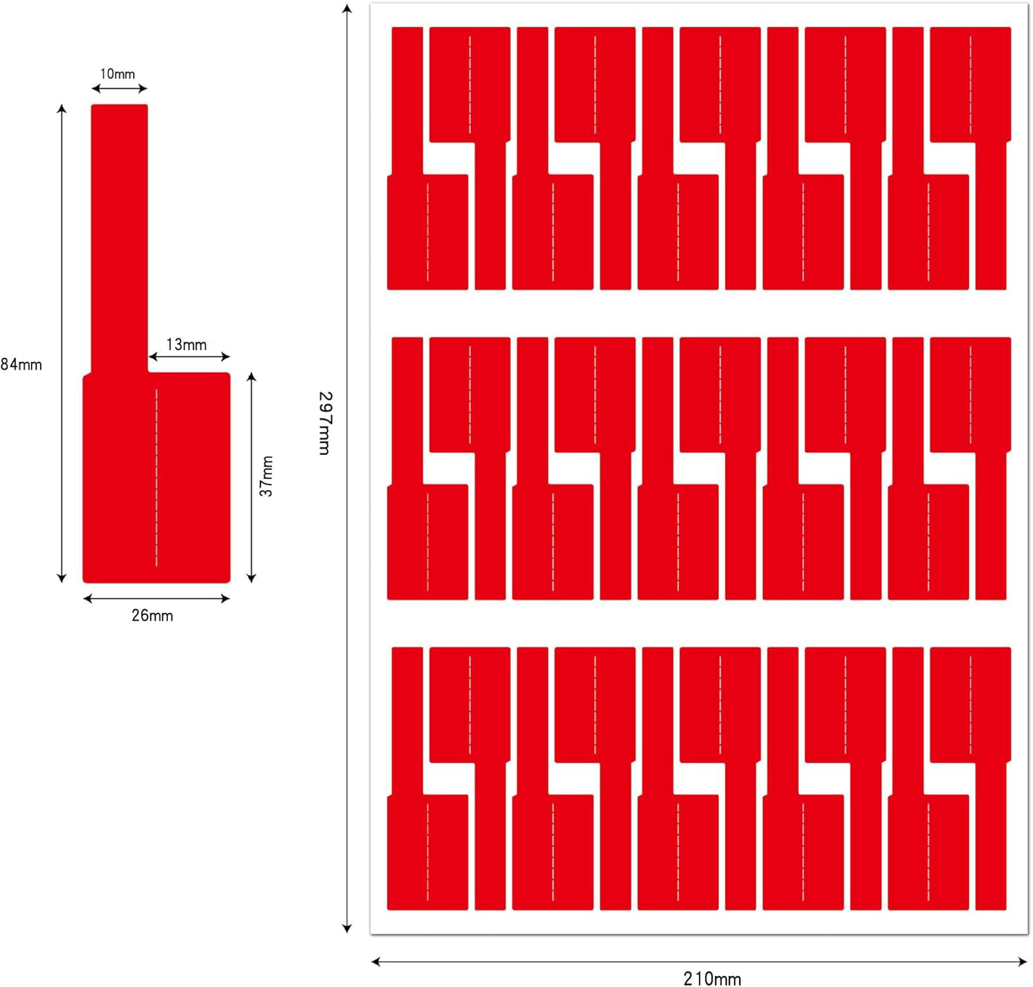 Manusticker Durable Cable Labels - Waterproof, Writable, Strong Adhesive - 8 Colors - 240Pcs / 8 Sheets image number 5