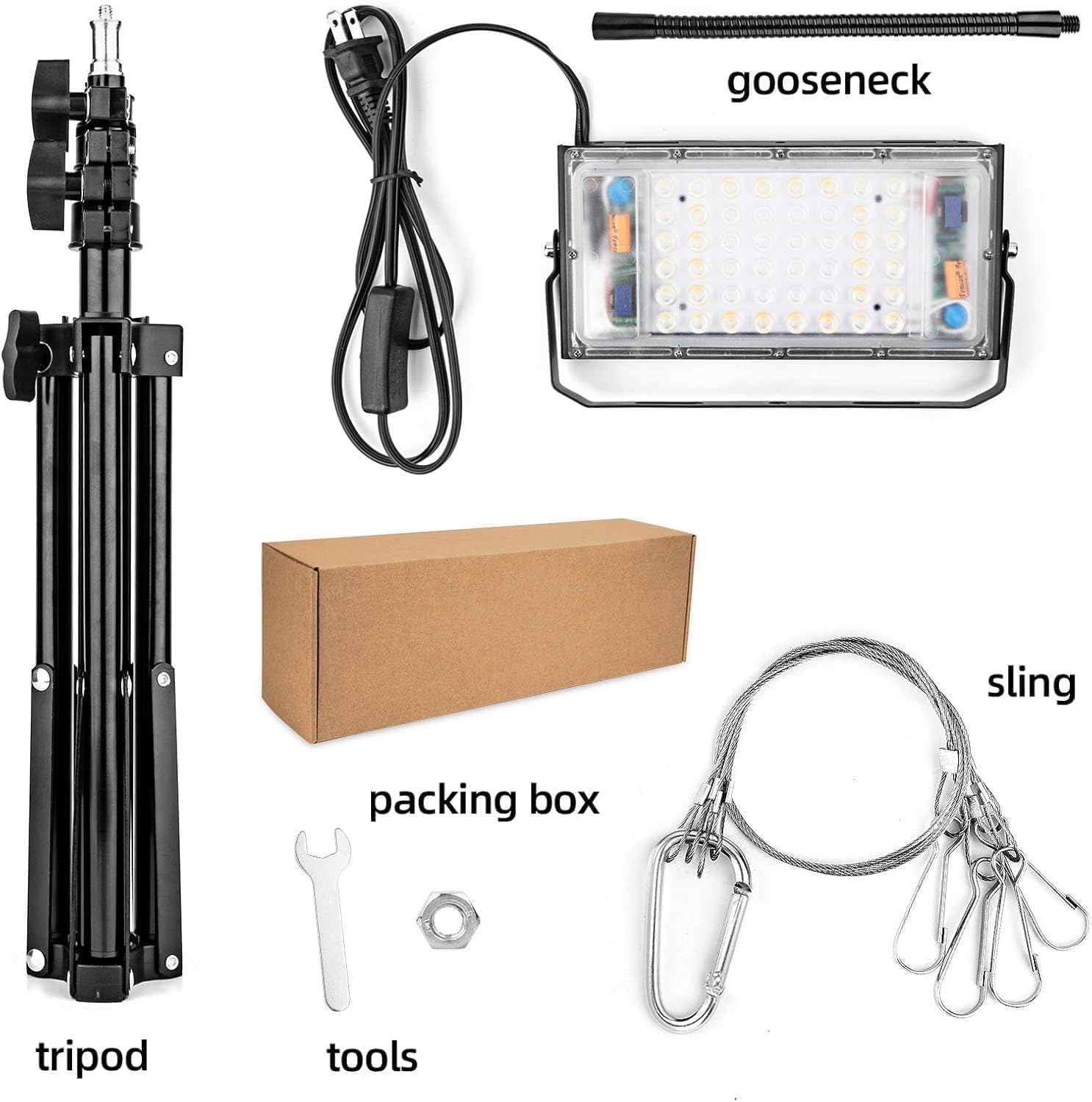 Heyinova Grow Light,150W LED Full Spectrum Plant Lamp,Plant Grow Lights with Detachable Tripod Stand,Led Grow Light for Various Plants Growth,Adjustable Tripod Stand 15-48 Inches image number 3