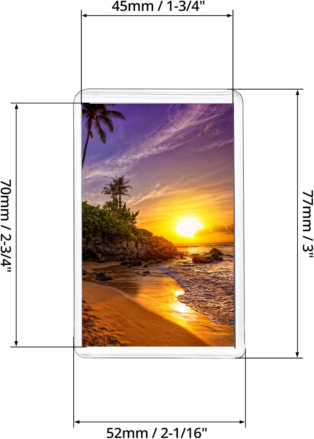 QWORK&reg; Pack of 20 Mini Magnetic Picture Frames for Photos 7 X 4.5 Cm, Clear Acrylic Picture Frames for Fridge Weddings Parties image number 5