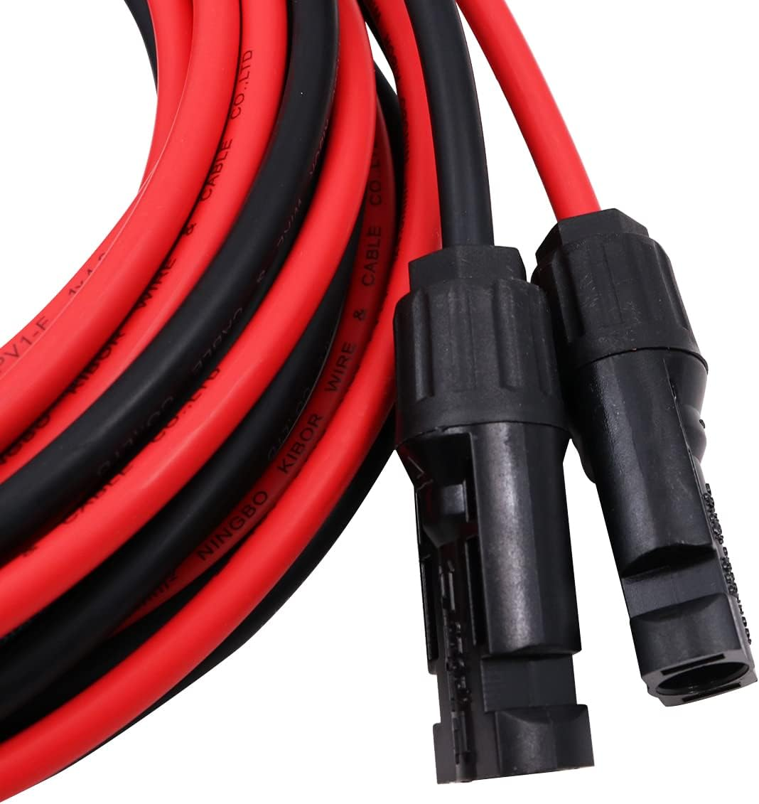 ZONADA Pair of 5M 4Mm2 Single Core Extension Cables with Connectors (Male & Female) for Solar Panels and Solar Systems 5 Meters (16 Feet) Cable with Plug in Both End image number 3