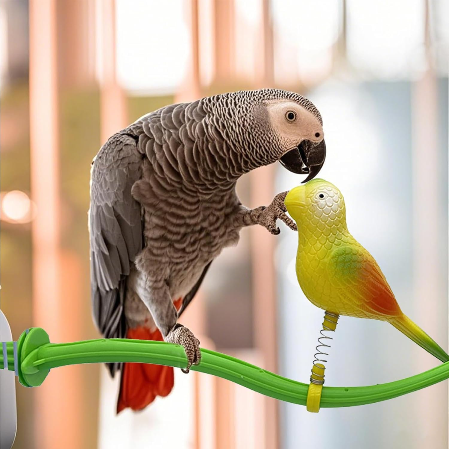 Ksngtixe 1 Pcs Natural Wood Perch Stand for Parrots & Birds - Chewable Bite-Resistant Perch Toy for Macaws, Cockatiels, Parakeets, Sparrows - Cage Accessories for Small & Medium Birds image number 3