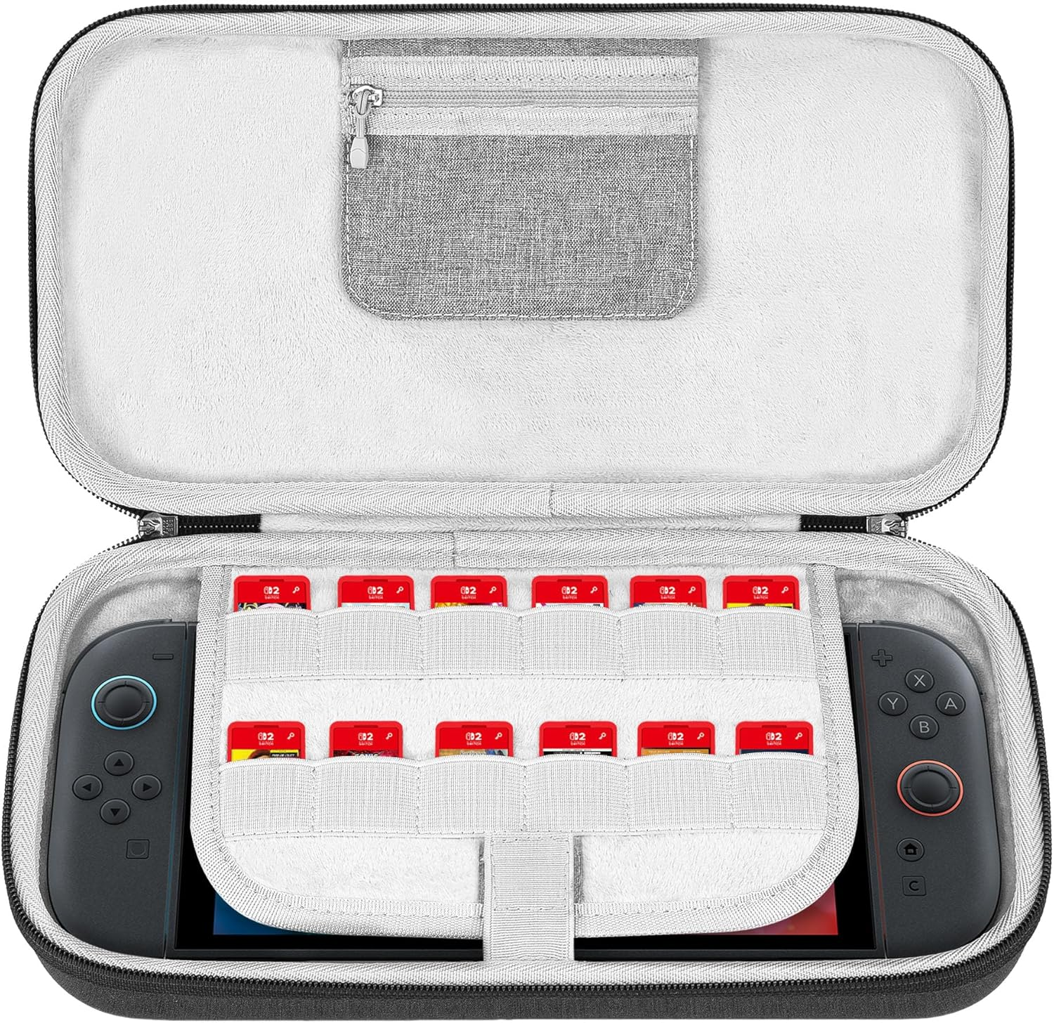 Geekria Switch Carrying Case Compatible with Nintendo Switch 2 (2025), Protective Hard Shell Travel Bag with Space for Console, Game Cards, Airtag and Accessories (Dark Gray) image number 2