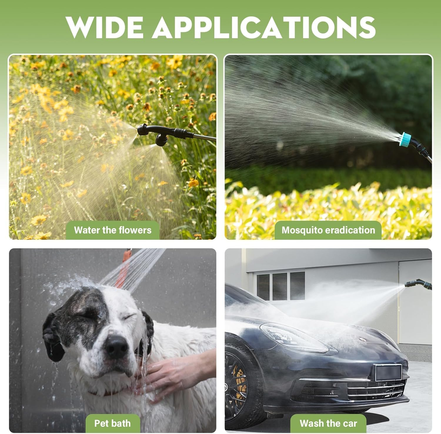 Battery Powered Sprayer, Upgraded 8L Electric Garden Sprayer, Adjustable Telescopic Wand, 3 Mist Nozzles, Shoulder Type Weed Sprayer for Yard, Lawn and Garden image number 4