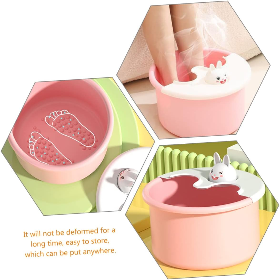 VINTORKY Foot Bath Tub for Children Portable Spa Bucket Massage Bubbles Sturdy Plastic Foot Soaking Basin