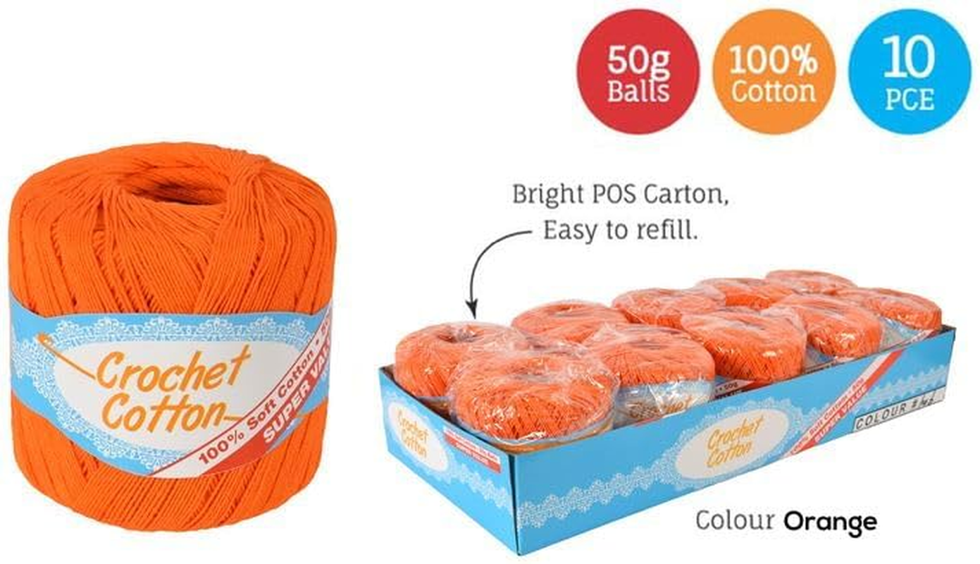 Yatsal Crochet Knitting Cotton Yarn 50 G, Orange