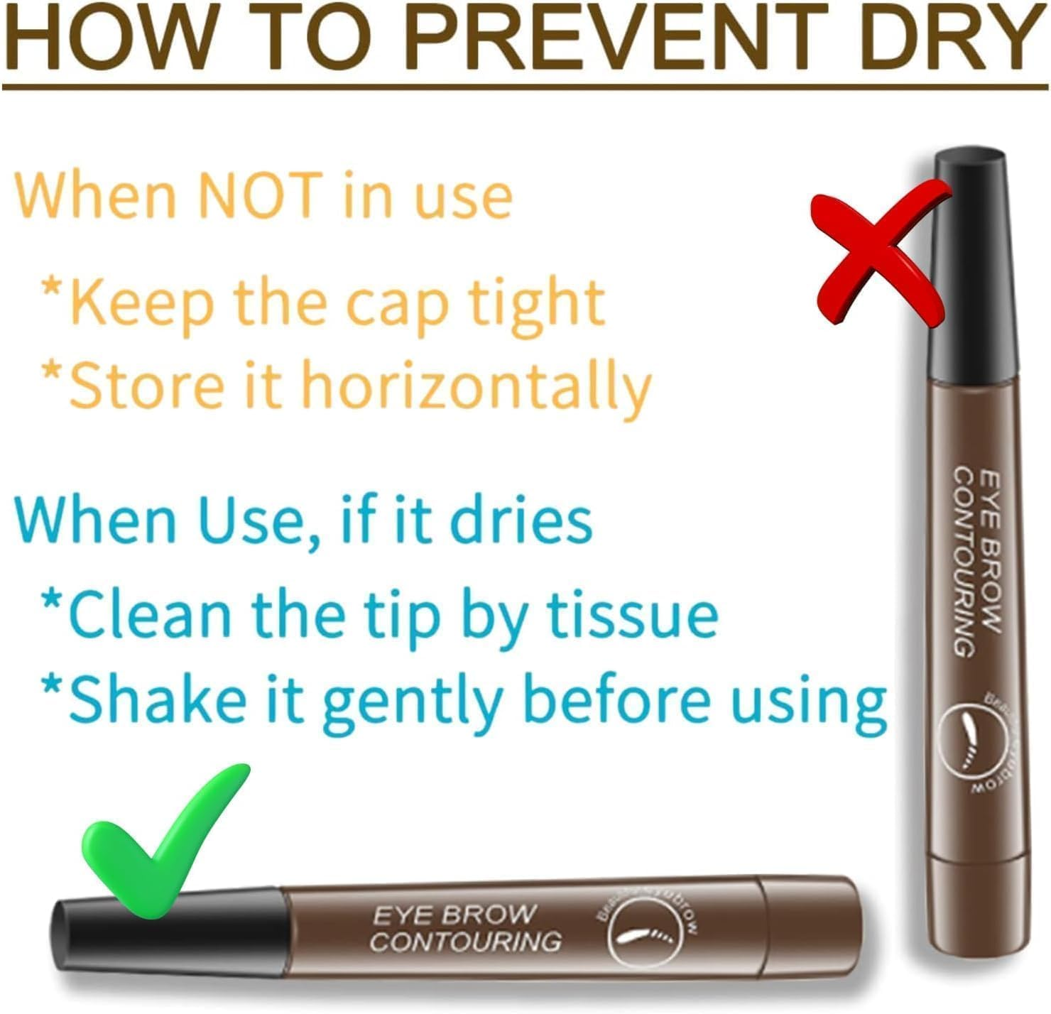 Microblading Eyebrow Pen, Long Lasting 4 Tip Eyebrow Pencil for Women Brow Shaping & Filling, Eyebrow Contouring Pencil Tattoo Pen, Microblading Eyebrow Pen 24H Smudge Proof,4 Pack