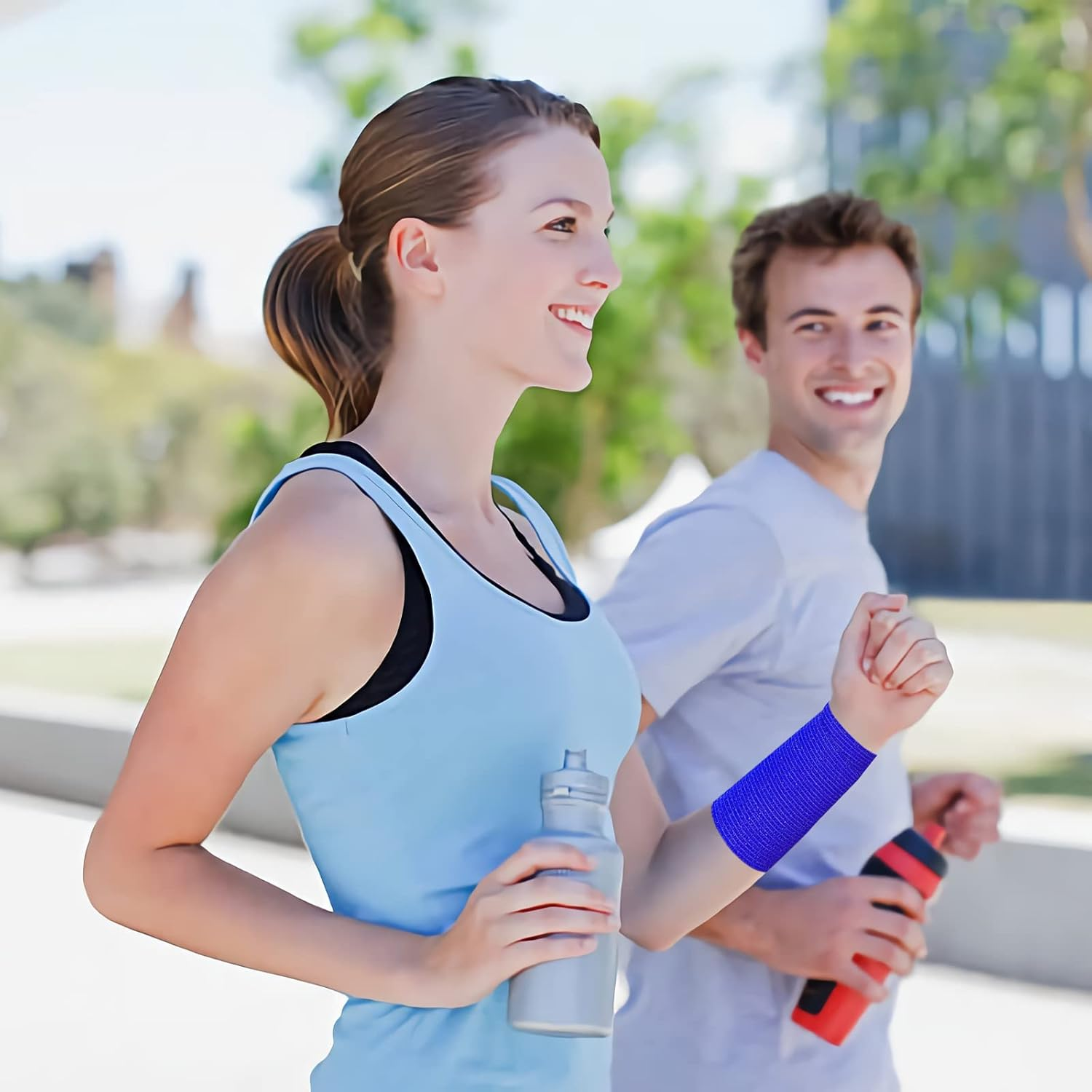 6 Rolls Cohesive Bandage, Self Adhesive Bandage Tape 10Cm X 4.5M Vet Wrap for Horses, Self Adherent Vet Wrap & Pet Wrap, Dog Bandages, Football Sock Wrap & Shin Guard Tape for Wrist & Ankle (Blue) image number 2