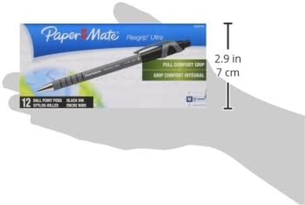 Paper Mate Flex Grip Rt 1.0Mm Pen, Black 12-Pack image number 5