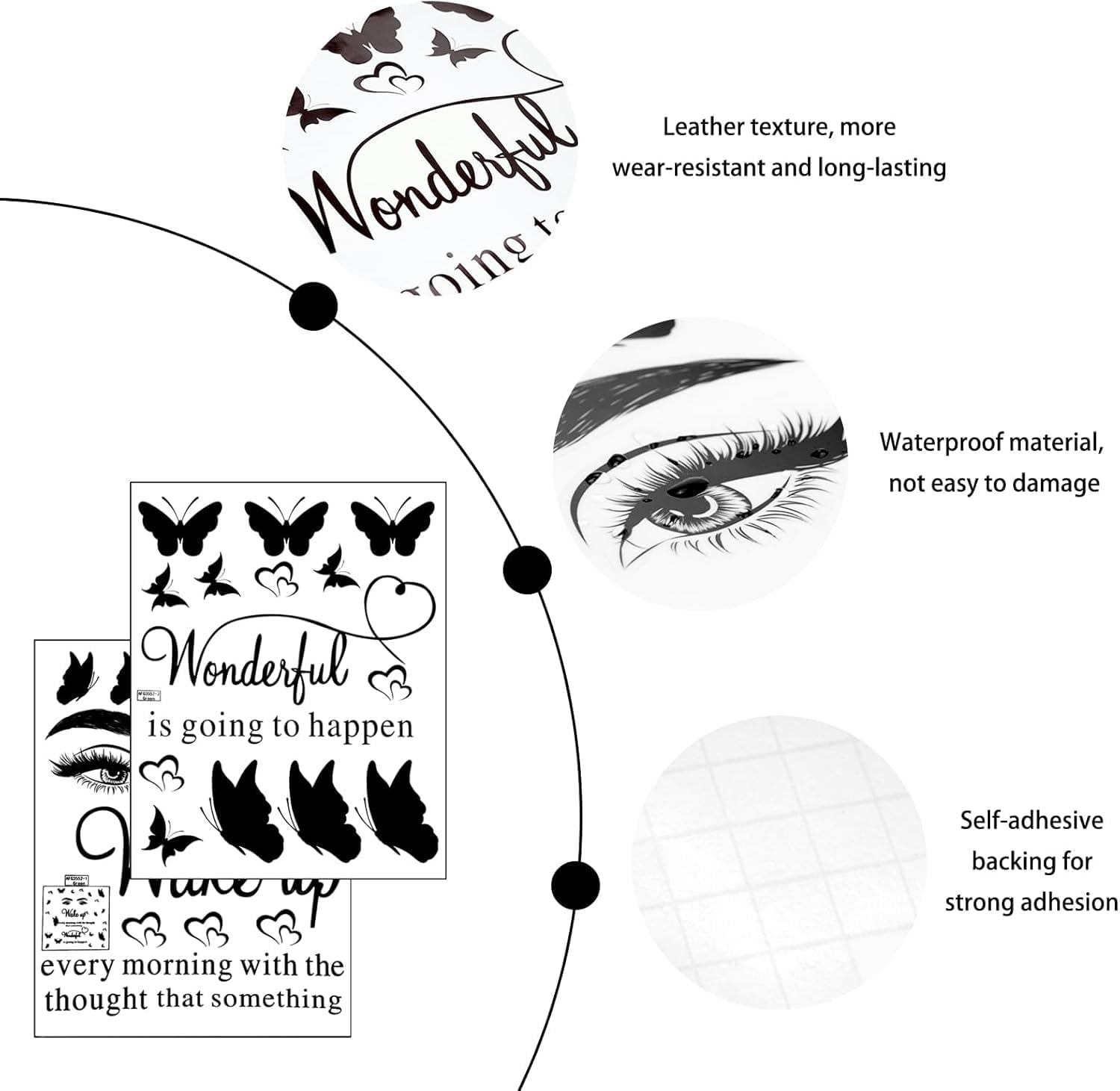 WRENYZK Wall Stickers, Inspirational Quotes Wall Art Stickers, Wall Decorations for Bedrooms Aesthetic, Butterfly Wall Sticker for Hallway Stairs, Motivational Stickers for Adults, Teens (Blue Glow) image number 2