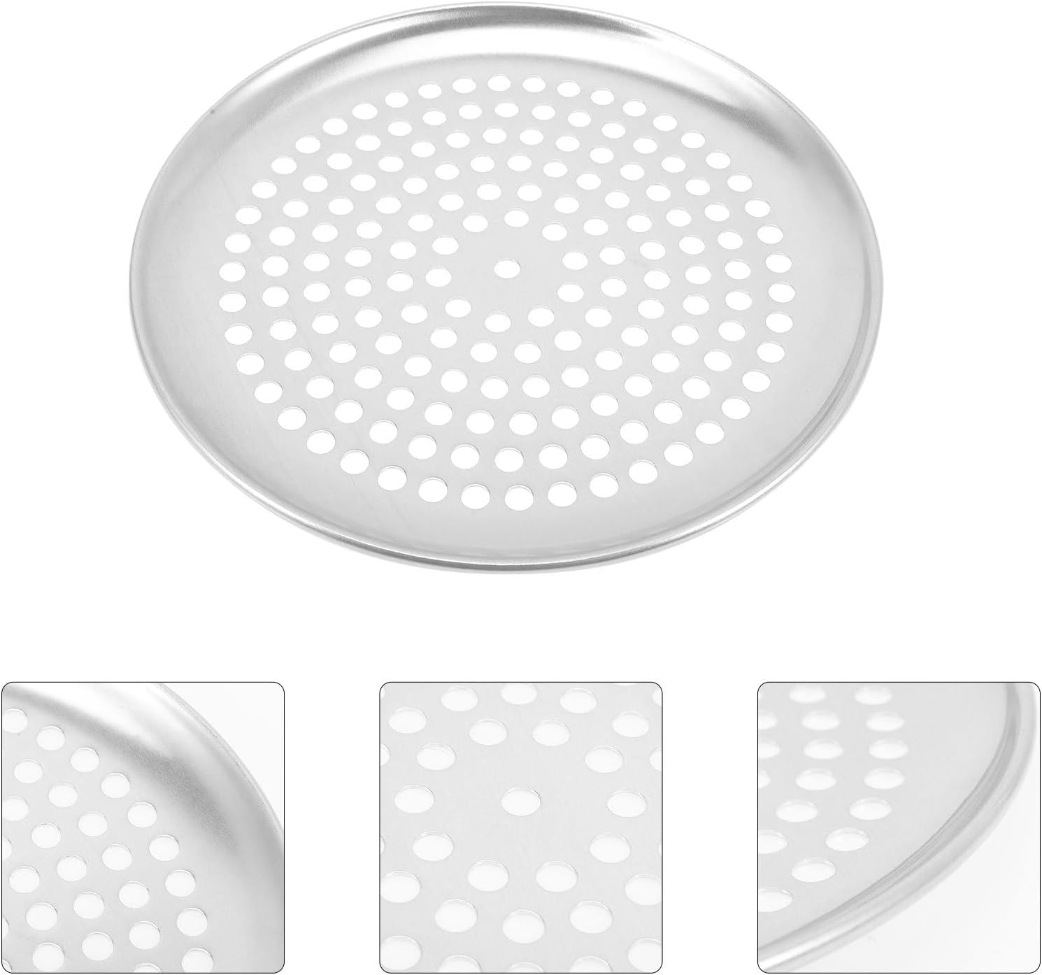 Tofficu 9 Inch Pizza Baking Pan with Holes Stainless Steel Perforated Pizza Tray for Oven Even Heat Distribution Crispy Crust Home Kitchen Bakeware