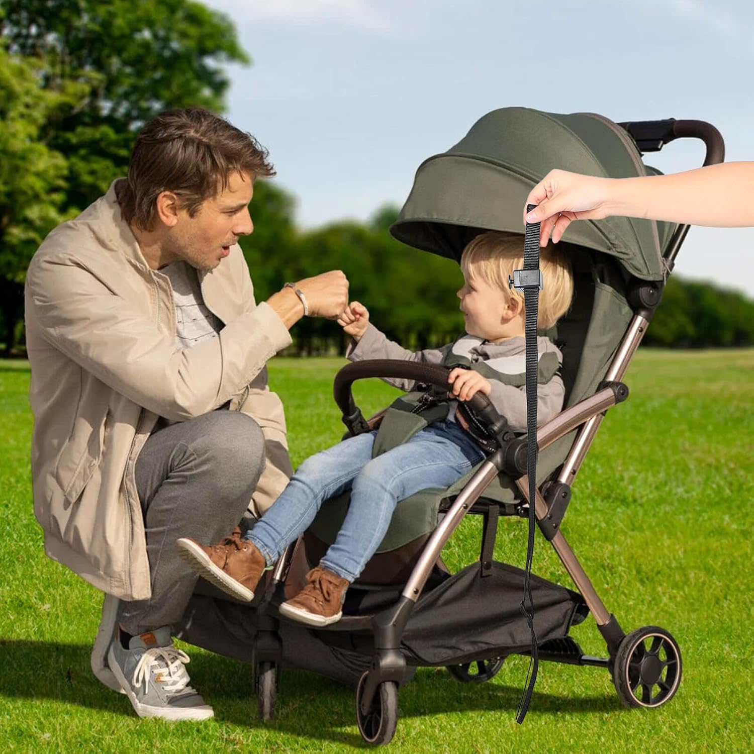 3Pcs Stroller Seat Straps Harness Belt Back Position Adjustment Strap Universal Replacement for Pushchair and Highchair Safety Harness Recliner Accessory image number 4