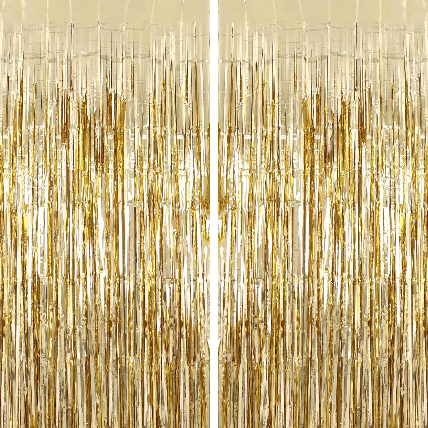 Lake Blue Fringe Curtain Party Decorations 2 Pack, Large Foil Fringe Backdrop Curtains Door Streamers for Birthday Wedding Bridal Shower Holiday Party Decor