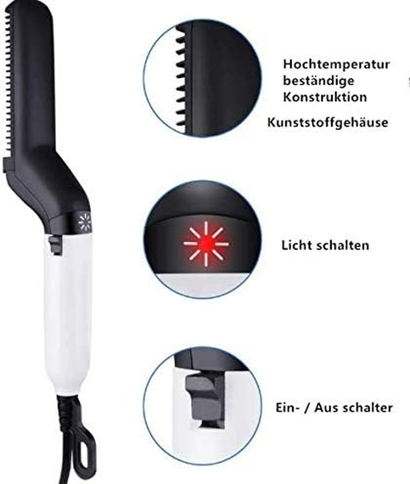 VOARGE Beard Straighteners for Men, Quick Beard Straightener Comb, Multifunctional Hair Curling Curler Beard Comb for Frizzy Beard Hair, DIY Flexible Modelling image number 6