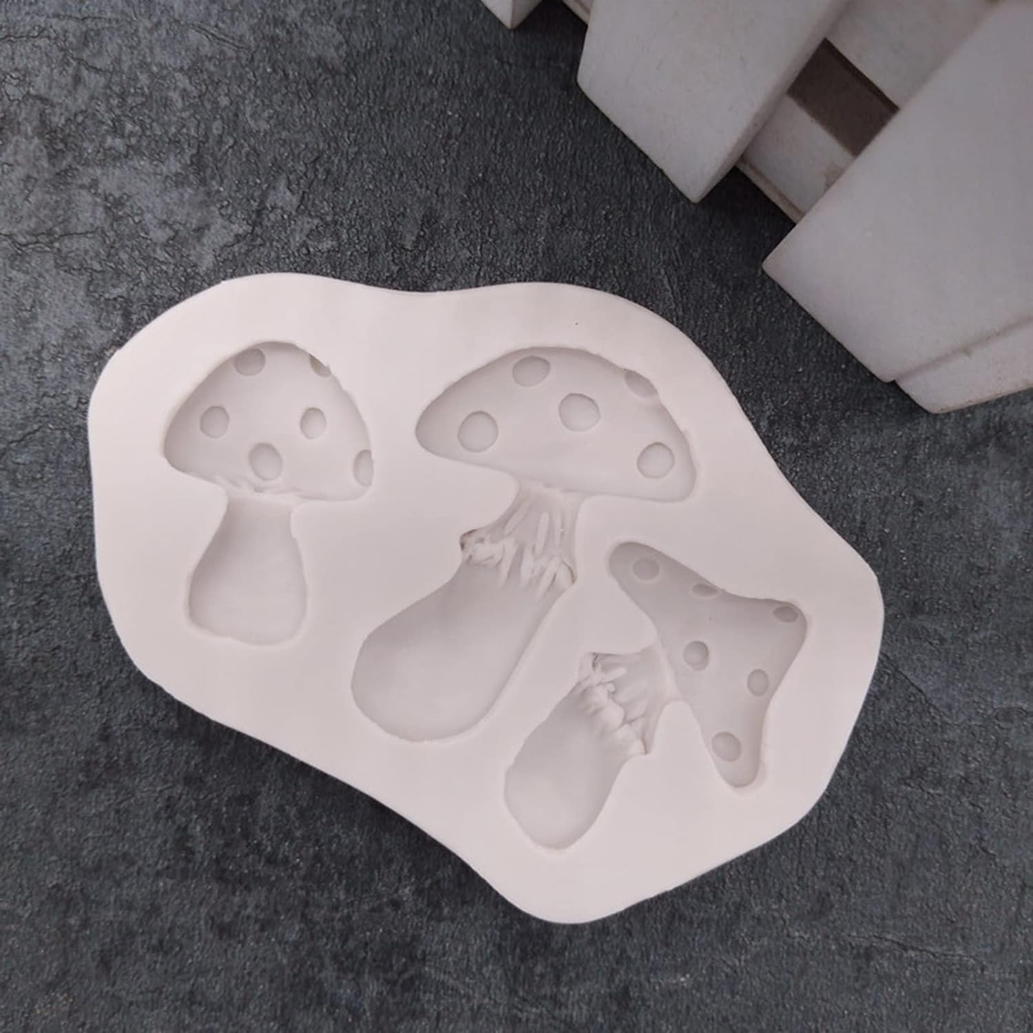 White Mushroom Silicone Mold Chocolate Candy Clay Mold for DIY Dessert Crystal Ice Mold Handmade Cupcake Decor Baking Tool Mushroom Silicone Mold,Bakeware (White, One Size) image number 6