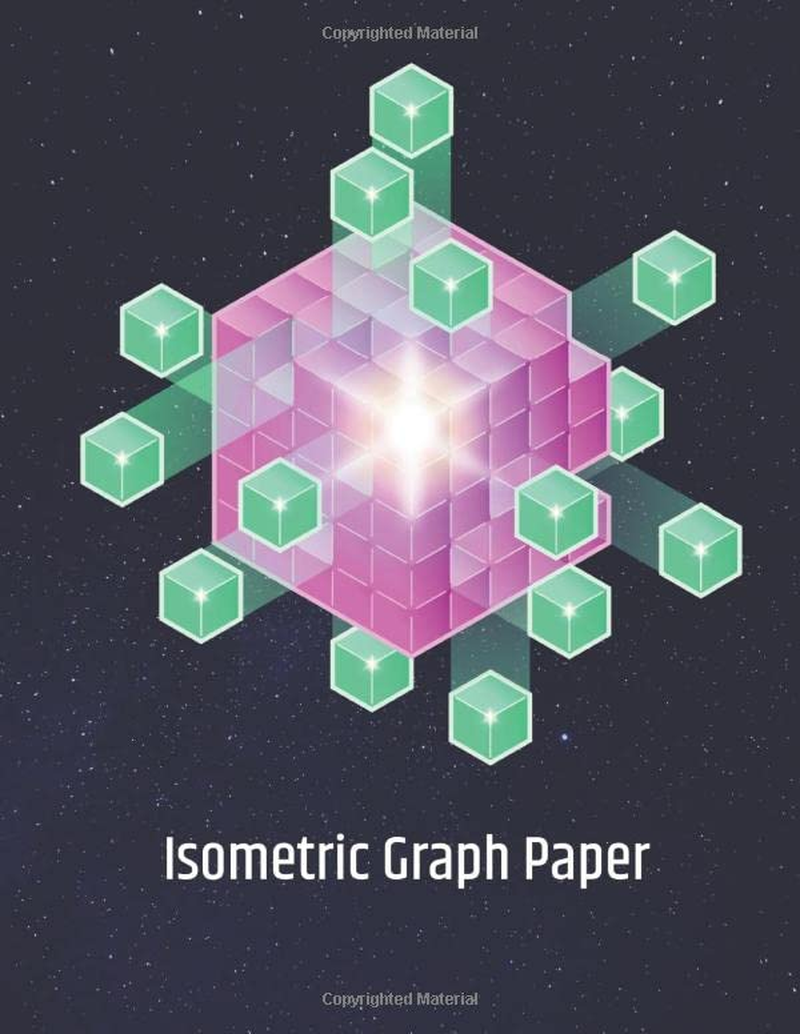 ISOMETRIC Graph Paper: Large Notebook Pad for Drawing, 3D Artwork, Geometry, Gaming, Computer Programming, Sketching, Triangle Point Embroidery. 120 Pages Template Paper 8.5" X11" image number 1