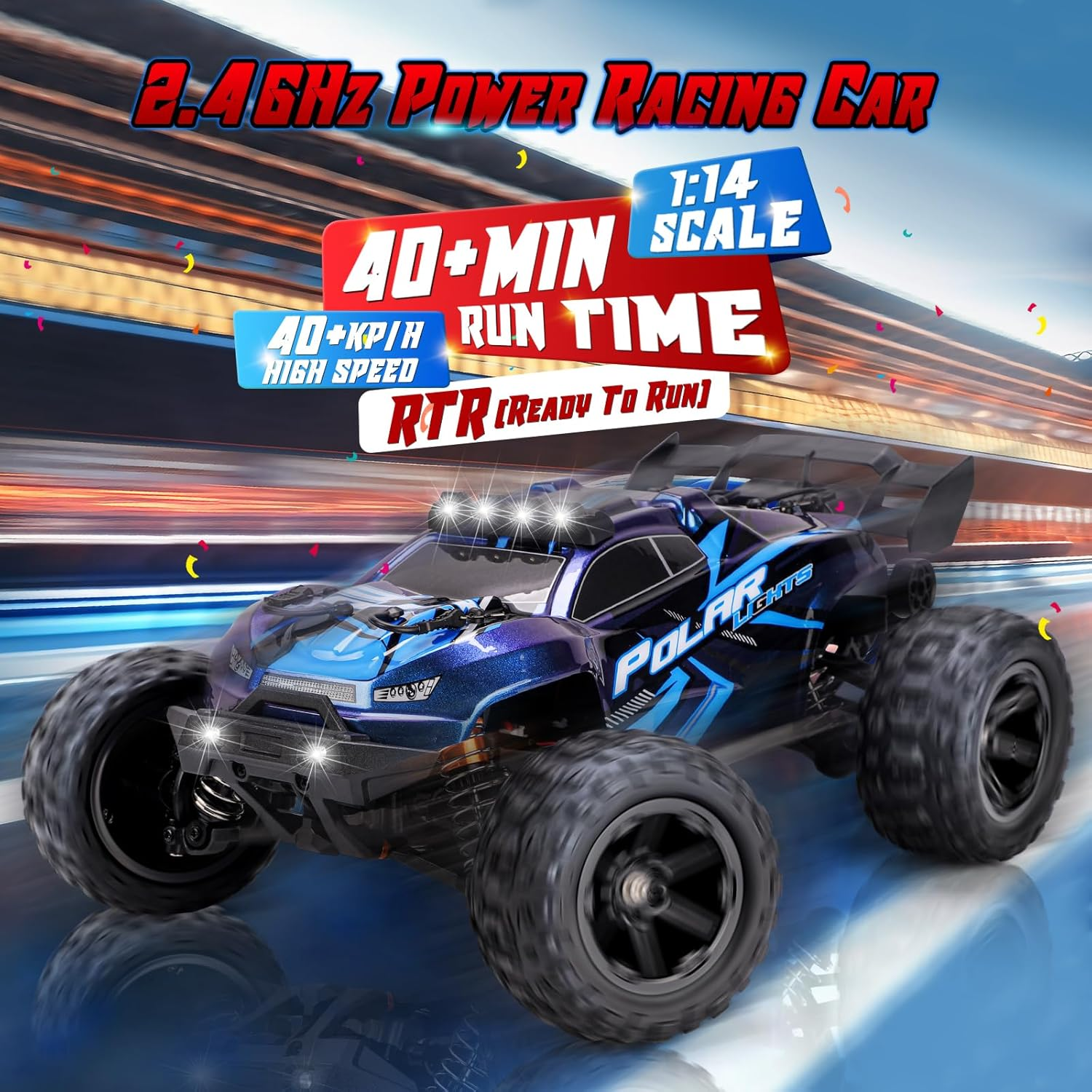 REMOKING 1:14 Scale All Terrain RC Car for Boys,4Wd High Speed Remote Control Car for Adults 40Km/H,Electric Off-Road RC Truck with Two Rechargeable Batteries,Off-Road RC Vehicle Gifts for Boys Adults image number 1