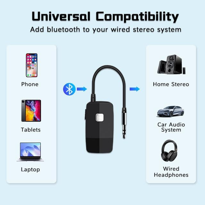 Idigmall Advanced Bluetooth 5.4 Receiver for Home Stereo, Wireless Audio Adapter for Wired Speaker Car Stereo Music Streaming with 3.5Mm RCA Jack, 20 Hours Playtime, Easy to Slide On/Off, Multi-Point image number 4