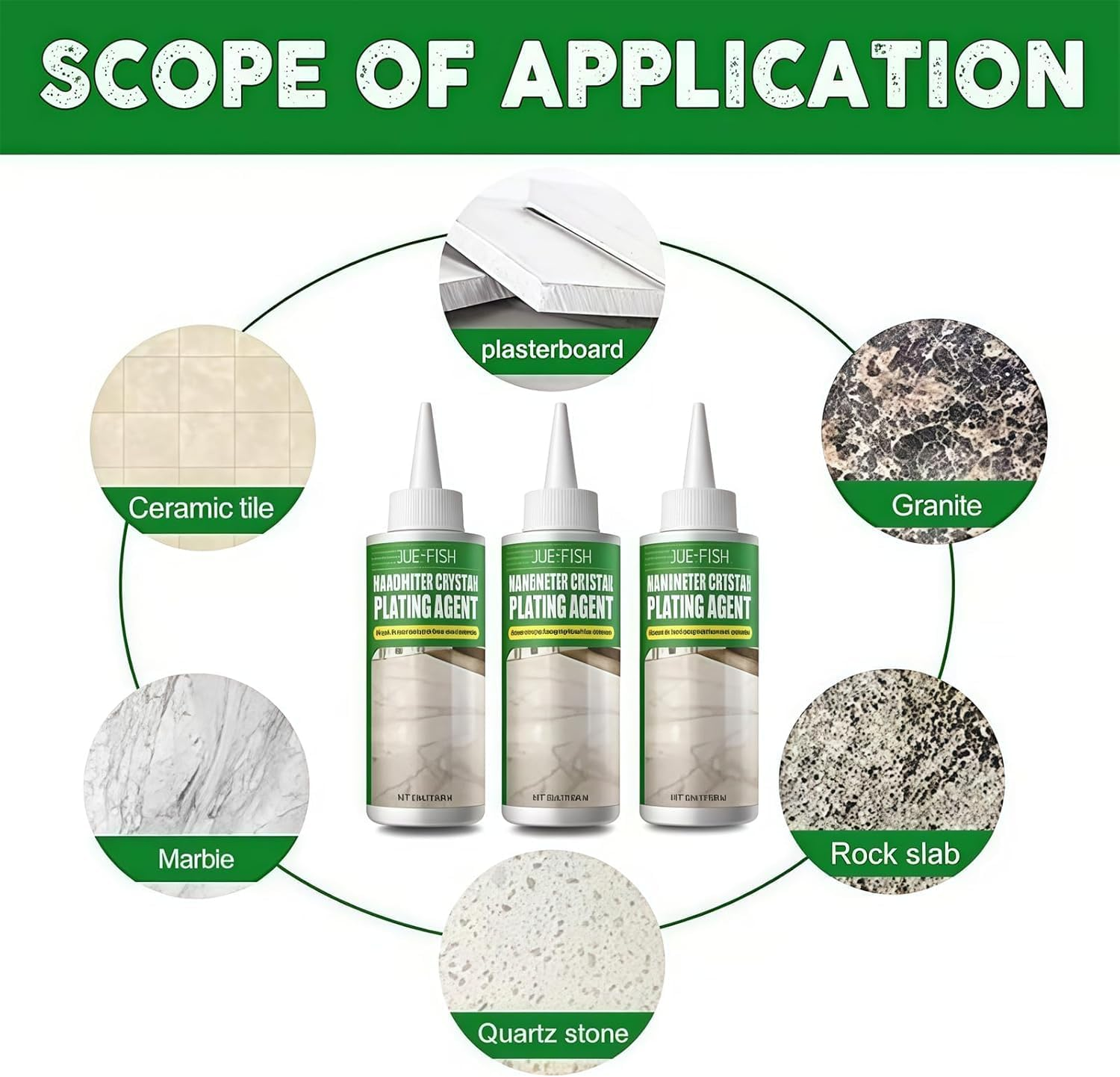 Nano Crystal Coating Agent, Advanced Polish & Protector for Granite, Marble, Tile & Wood Furniture, Streak-Free, Ph Neutral Formula, Restores Shine & Prevents Stains image number 2