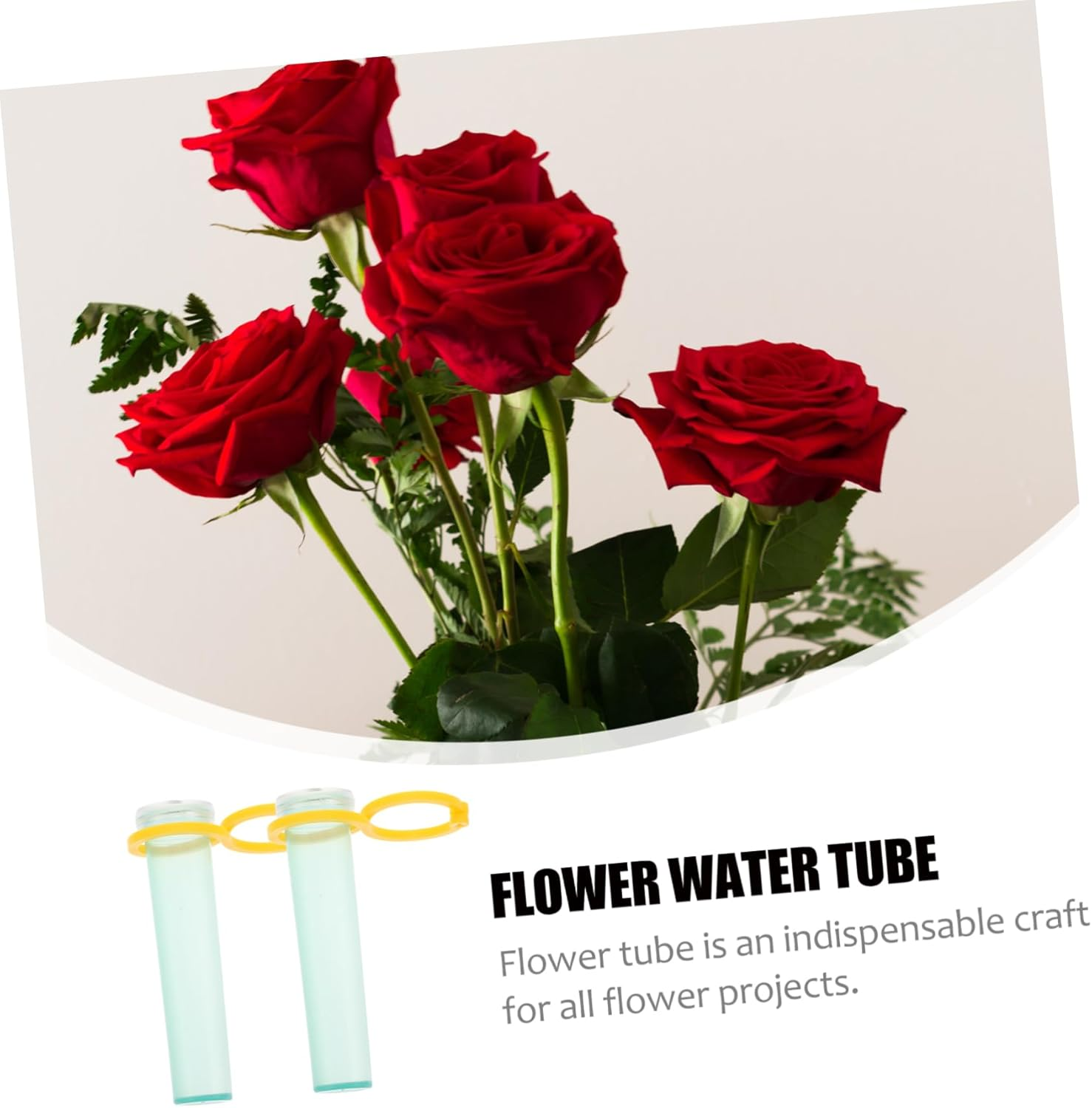 FONDOTIN 100Sets Flower Water Tube Plastic Fresh Keeping Tube for Flower Arranging Garden Supplies image number 5