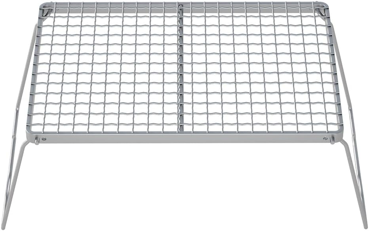 Grillz Portable Charcoal Grill, Foldable Camping BBQ Charcoal Grill Foldable Mesh Grills for Outdoor Cooking, Folding Grill Grate for Travel, Hiking, Picnic, 45Cm L X 23.5Cm W X 16.5Cm H