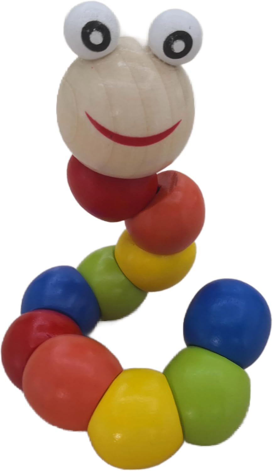 BEACENOV Wood Baby Toys 6-12 Months,Montessori Baby Development Toys,Wooden Baby Toys Twisting Caterpillar,Early Educational Toys for Baby Boys or Baby Girls Gifts, Rainbow Wooden Infant Toys (2Pack) image number 3