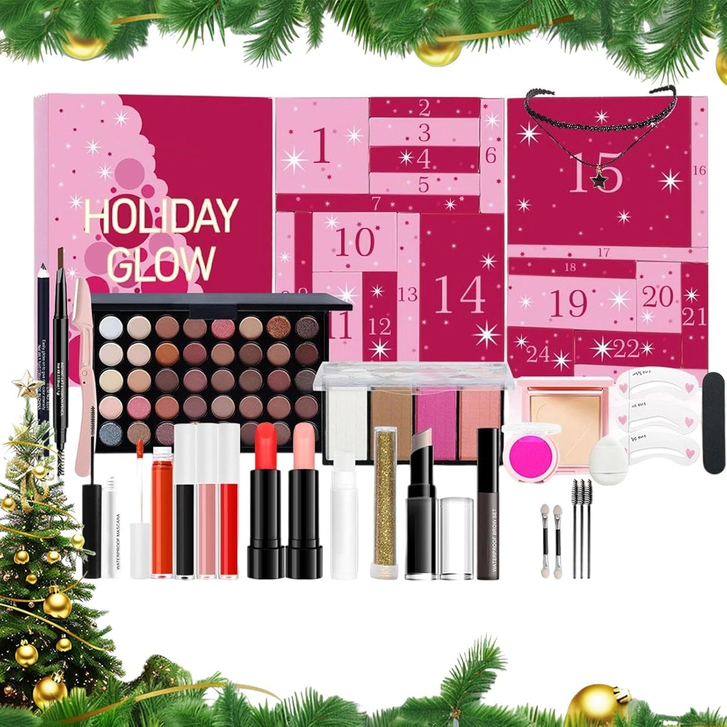 Beauty Christmas Countdown - 24 Days Advent Set 2025, Makeup Set Christmas Advent Calendar Gift Box, Cosmetic Boxes | for Women Teen Girls Birthday New Year Party Favors Wedding Office School Travel image number 3