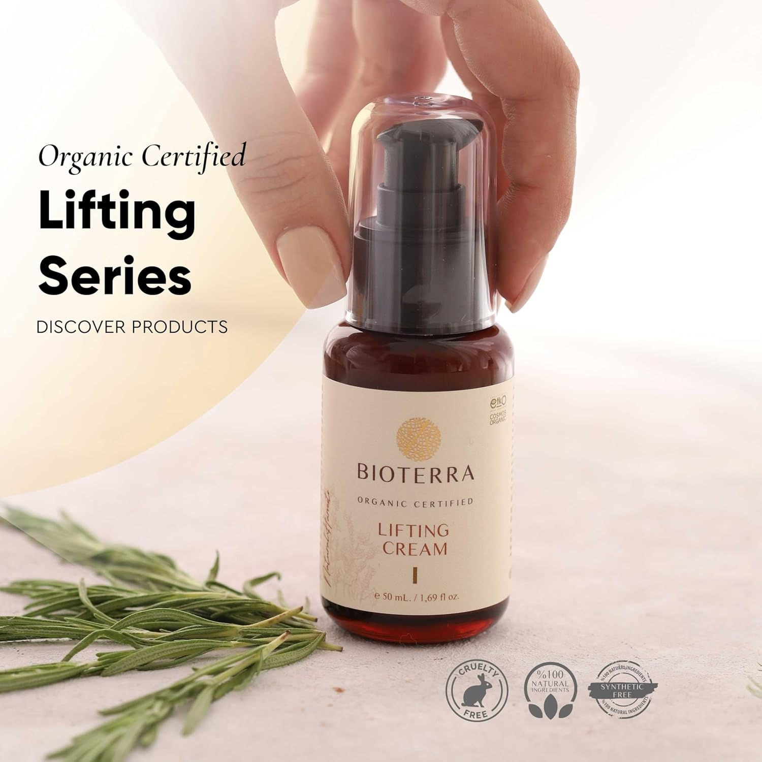 BIOTERRA Collagen Booster Lifting Cream &ndash; Face Moisturiser with Donkey Milk & Aloe & Coconut Oil - Anti-Aging Skin Tightening Cream to Reduce Wrinkles - 100% Natural Firming Face Cream for Smooth & Youthful Skin - Day and Night Skincare for All Skin Types - Dermatologist Tested (50Ml) image number 3