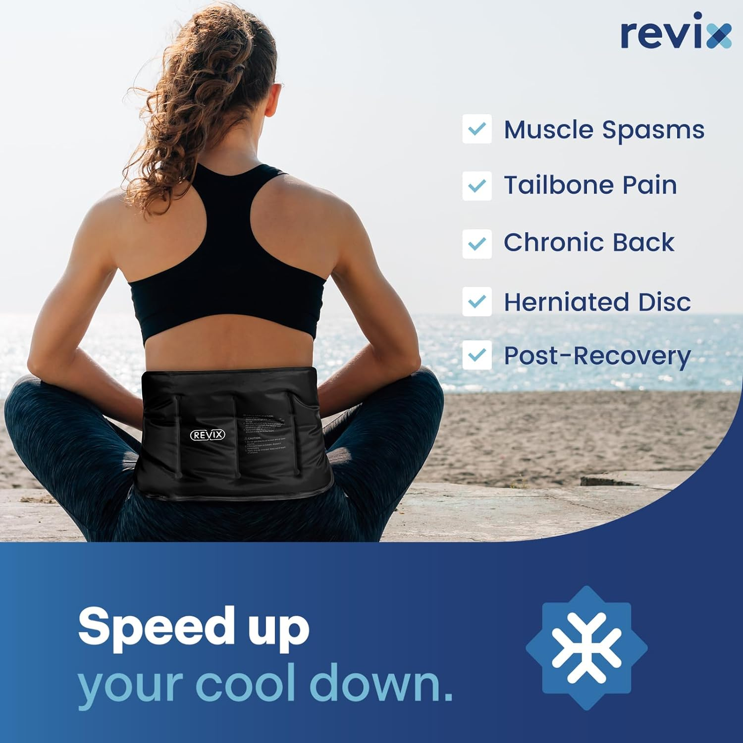 REVIX Large Ice Packs Wrap for Hip, Knee, Leg, Shoulder, Back, Reusable Gel Cold Pack for Injuries, Joint and Muscle Discomfort Relief, Black image number 5