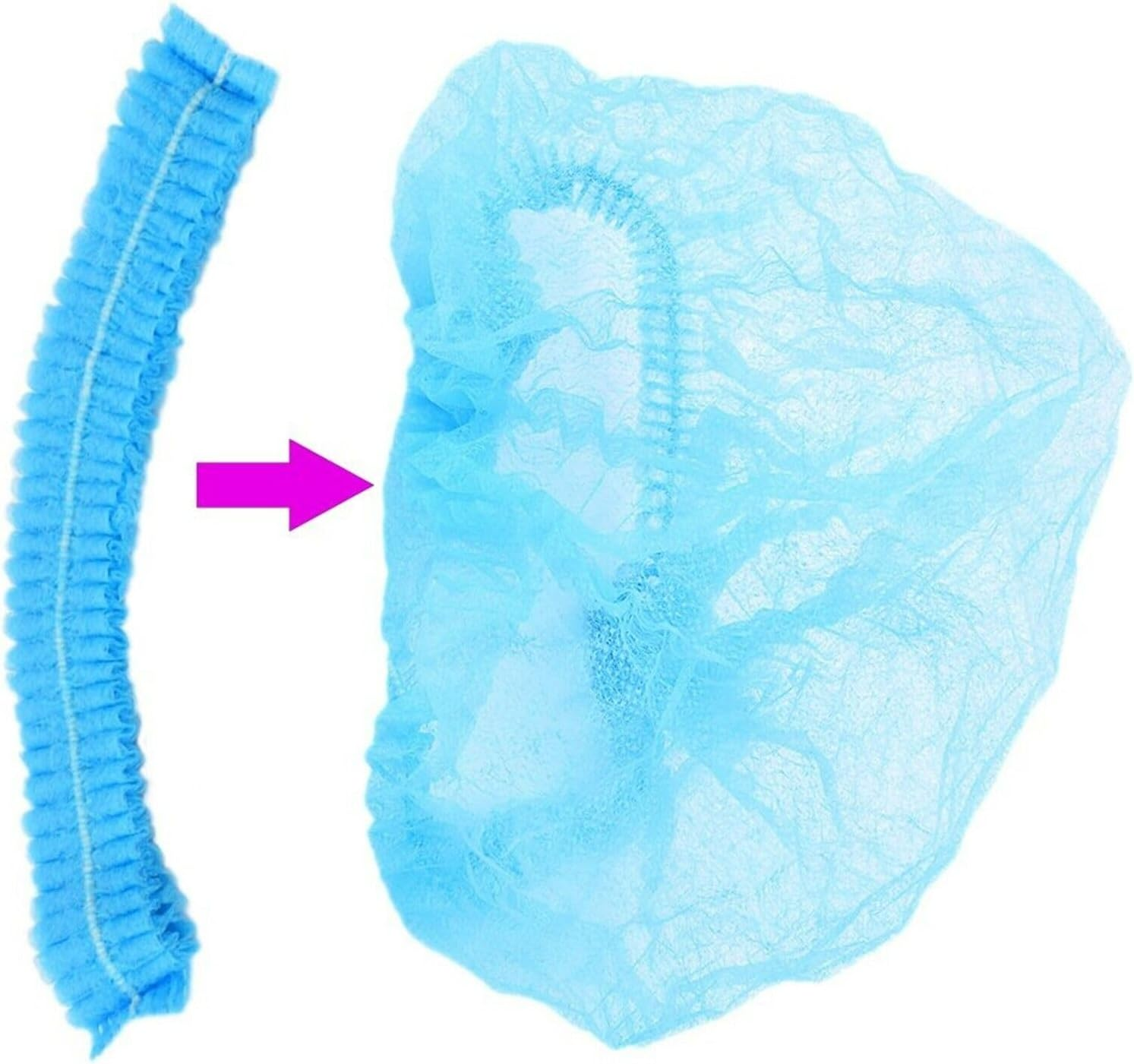 100X Disposable Hair Net Caps, Disposable Breathable Fluffy Hat Hair Net Hair Sleeves with Swivel Side Headbands, Unisex, Perfect for Sleeping Hair Nets, Hair Nets Food Service,Personal Care (Blue) image number 5