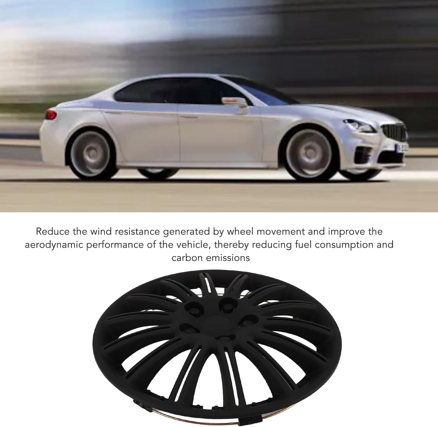 4PCS 14In Sporty Snap on Wheel Hub Cap, Universal Protective Hubcap for Cars Trucks Fits Most 14In Steel Wheels, Universal Hubcap, Snap on Car Truck SUV Hub Cap image number 4