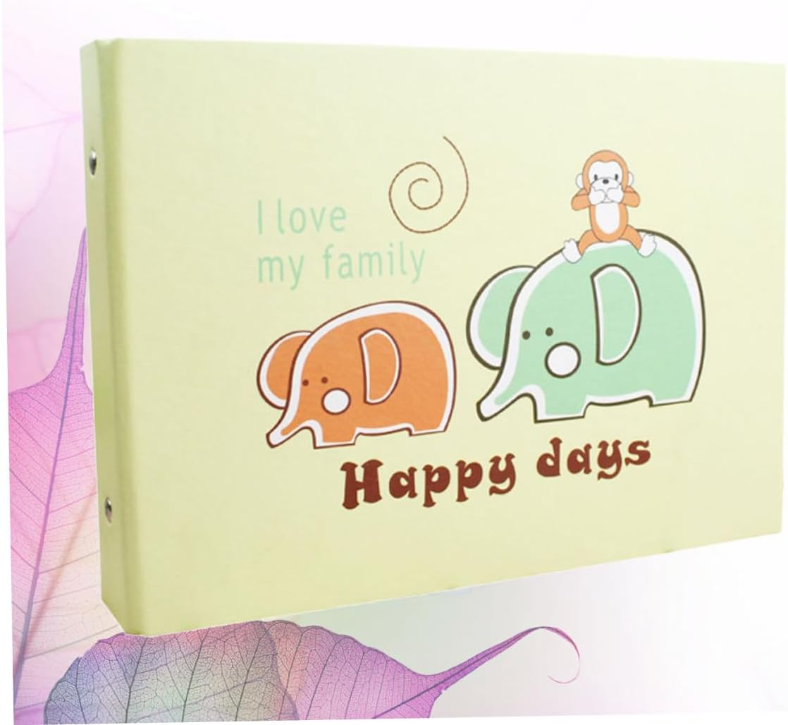 1Pc Elephant Pattern Album DIY Recording Life Book First Photo Album for Cute Photo Albums Picture Album Memory Book for Couples image number 6