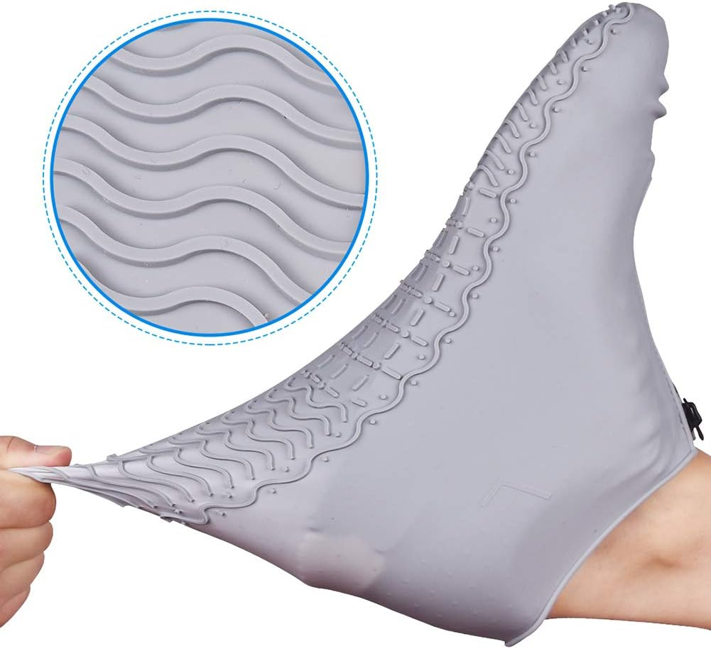 Ydfagak Waterproof Shoe Covers, Reusable Foldable Not-Slip Rain Shoe Covers with Zipper,Shoe Protectors Overshoes Rain Galoshes for Men and Women image number 7