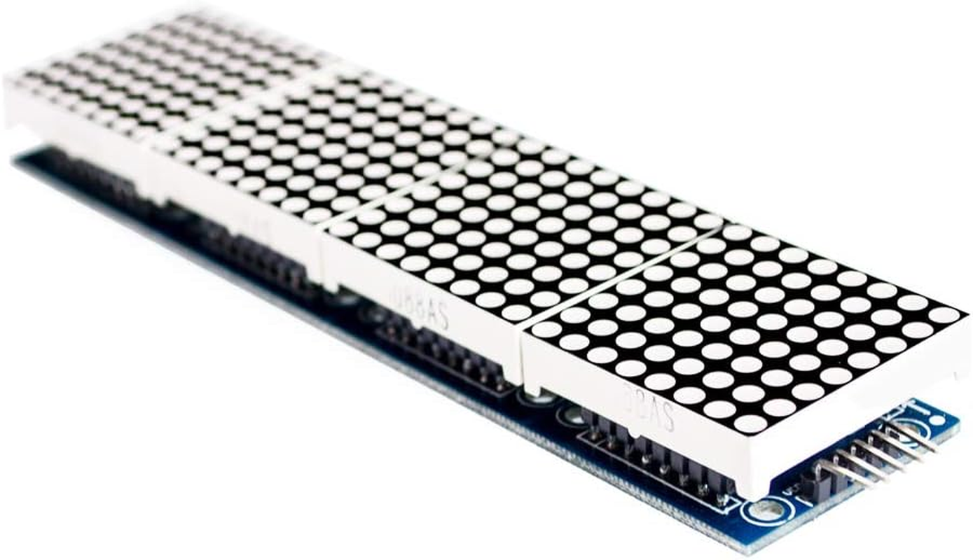 2Pcs MAX7219 Dot Matrix Module(Red Light) 4 in 1 Display for Arduino Microcontroller with 5Pin Line(Christmas Decoration DIY Letters Electronic Display) image number 1