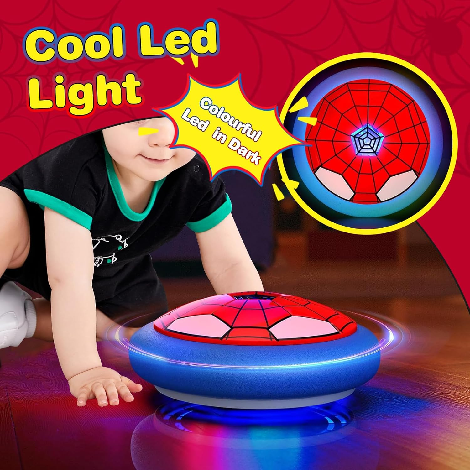 Acehq Hover Soccer Ball Air Floating Soccer Toy for Boys 4-8 Rechargeable LED Lights Soccer Toys Indoor Sport Games with Safe Foam Bumper Cool Birthday Gifts