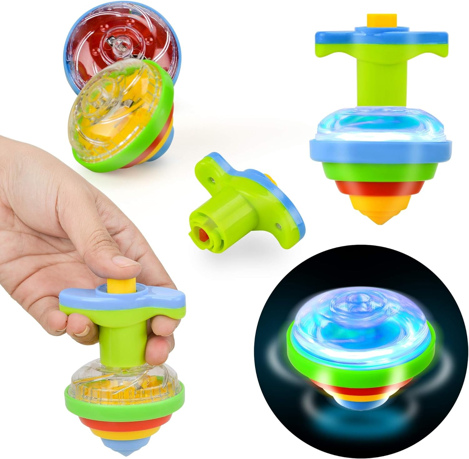 12-Pack Light up Toys-Spinning Top for Kids,Ufo Spinners Tops Party Favors for Kids,Light up Spinning Toy,Birthday Party Favors For,Goodie Bag Fillers image number 5