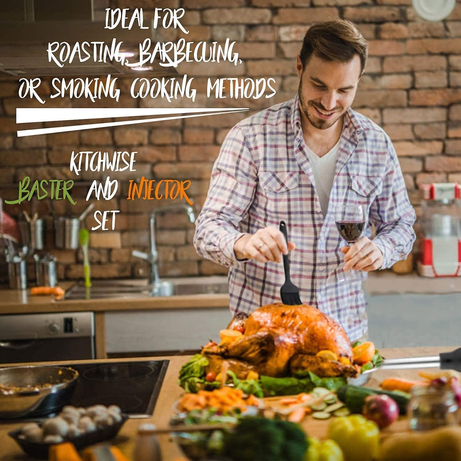 Deluxe Stainless Steel Baster with Injector and Cleaning Brush image number 6