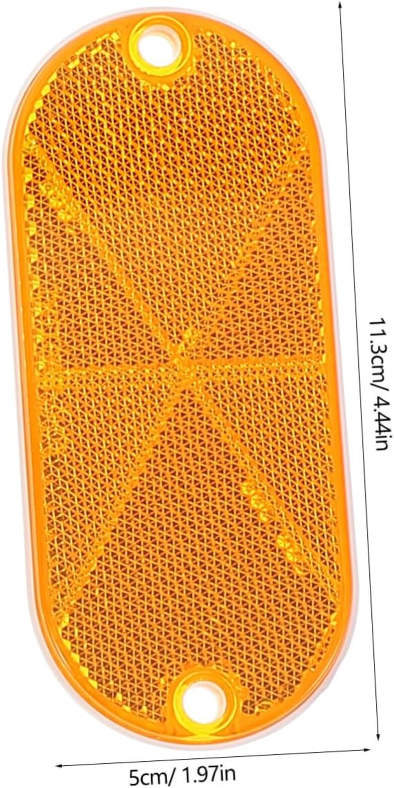 10Pcs Oval Amber Trailer Reflectors for Driveway Fence and Mailbox Self-Adhesive High Visibility Reflective Stickers for Cars Bikes Boats Easy Installation image number 3