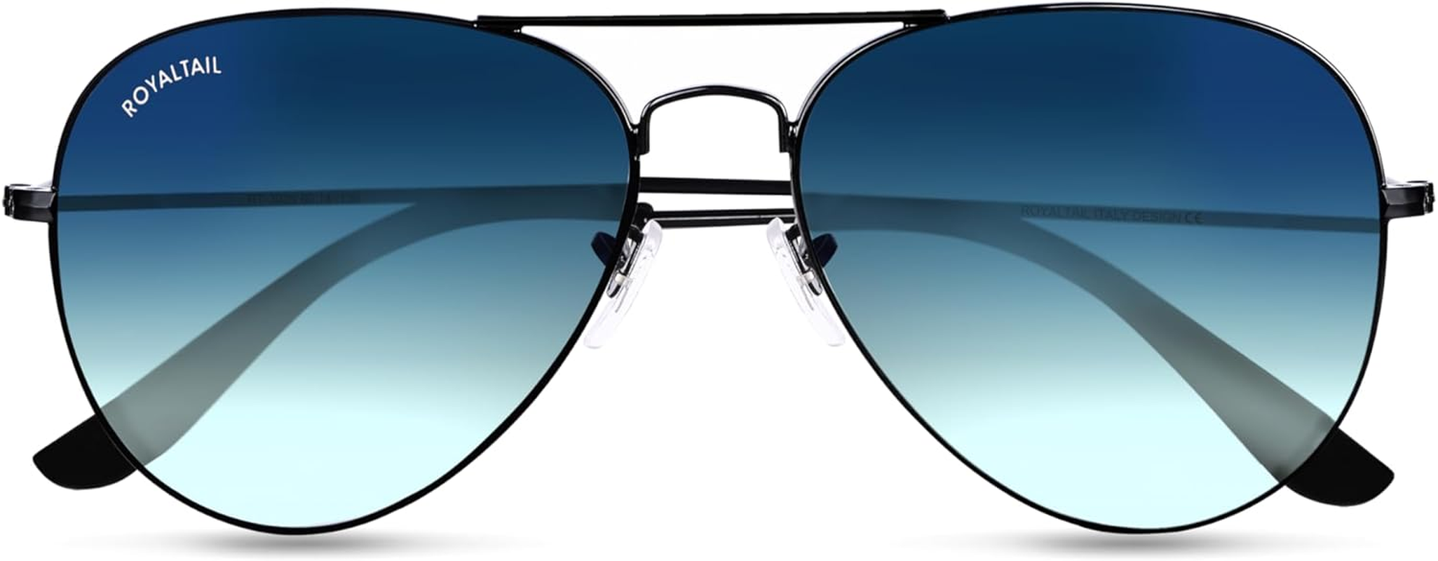 Royaltail Aviator Sunglasses Pilot Shape Unisex Square 100% UV Protected | for Men & Women | for Eye Protection, Safety, Party, Styling & Driving - Black Black image number 4