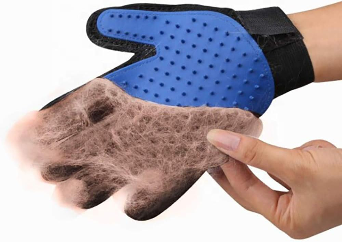 Premium Magic Brush Grooming Glove for Dogs, Cats and Horses, Pet Hair Remover, Practical Fur Changing Accessories, Brush for Removing Short and Long Animal Hair (Blue, Right) image number 4