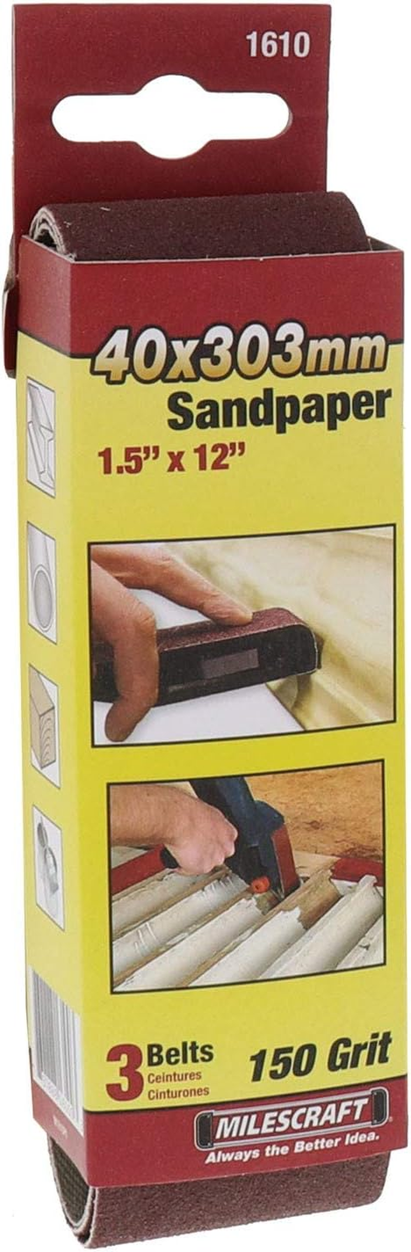 Milescraft Pack of 3 Sanding Belts 40Mm X 303Mm 150 Grit image number 2